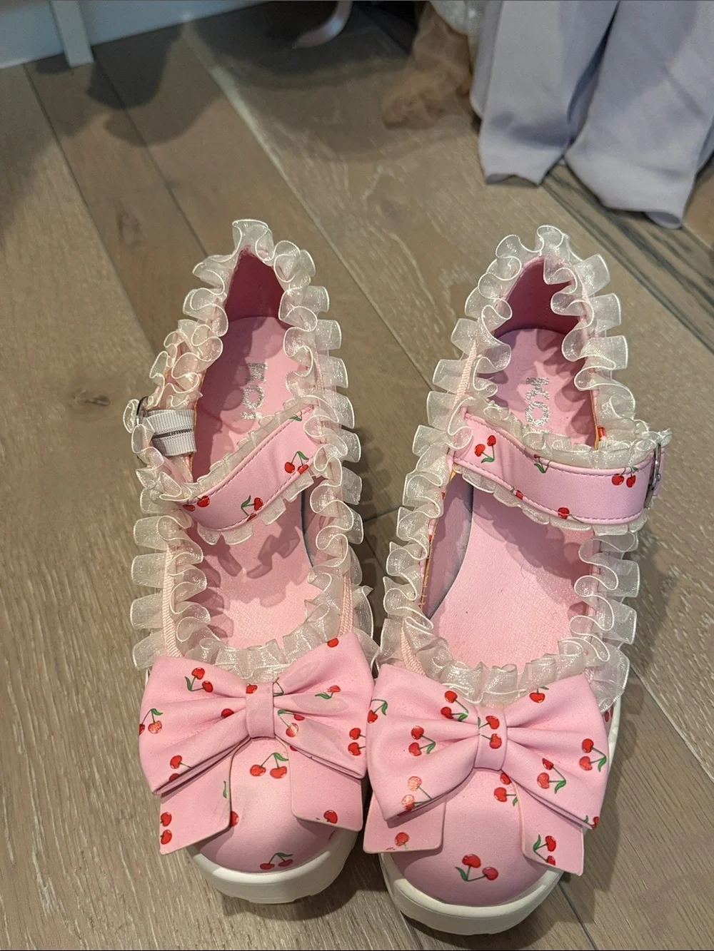 koi pink cherry mary janes